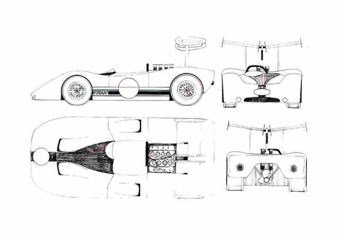 Blueprint Ford G7 A Can Am OW 1967 A4 Photo Print