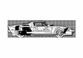 Blueprint Ford GT Coupe 2005 A4 Photo Print