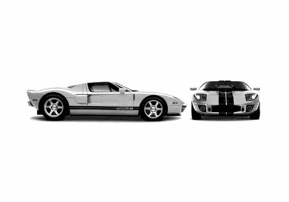 Blueprint Ford GT Coupe 2006 A4 Photo Print