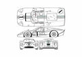 Blueprint Ford GT Mk IV Coupe 1967 A4 Photo Print