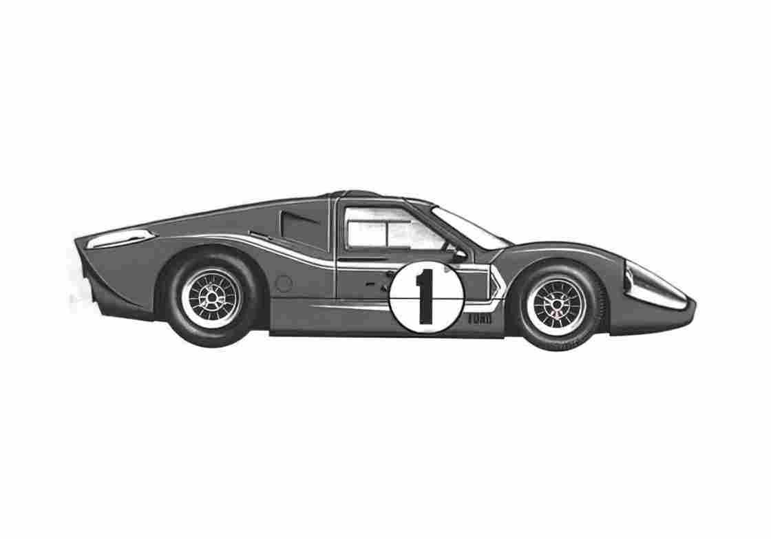 Blueprint Ford GT Mk IV Le Mans Coupe 1967 A4 Photo Print