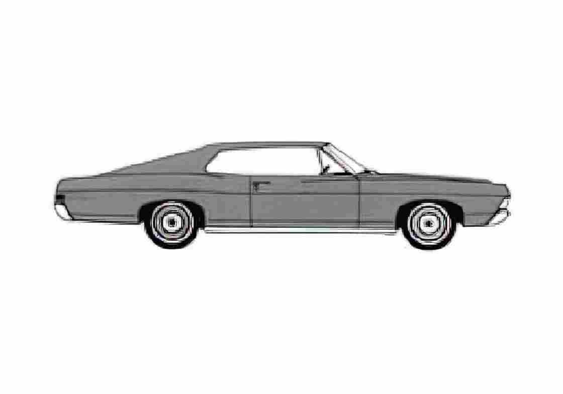 Blueprint Ford Galaxie 500 Coupe 1968 A4 Photo Print