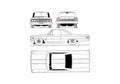 Blueprint Ford Galaxie Sedan 1960 A4 Photo Print