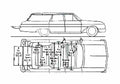 Blueprint Ford Galaxie Wagon 1962 A4 Photo Print