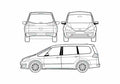Blueprint Ford Galaxy II Minivan 2007 A4 Photo Print