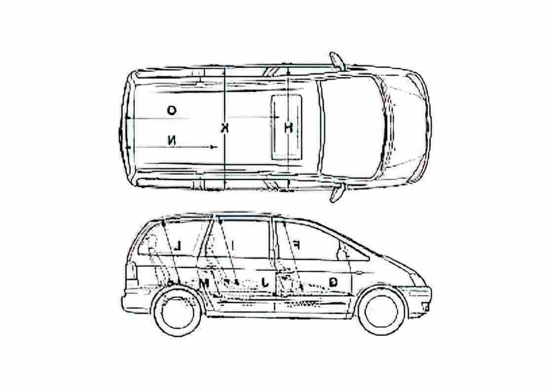 Blueprint Ford Galaxy Minivan 1999 A4 Photo Print