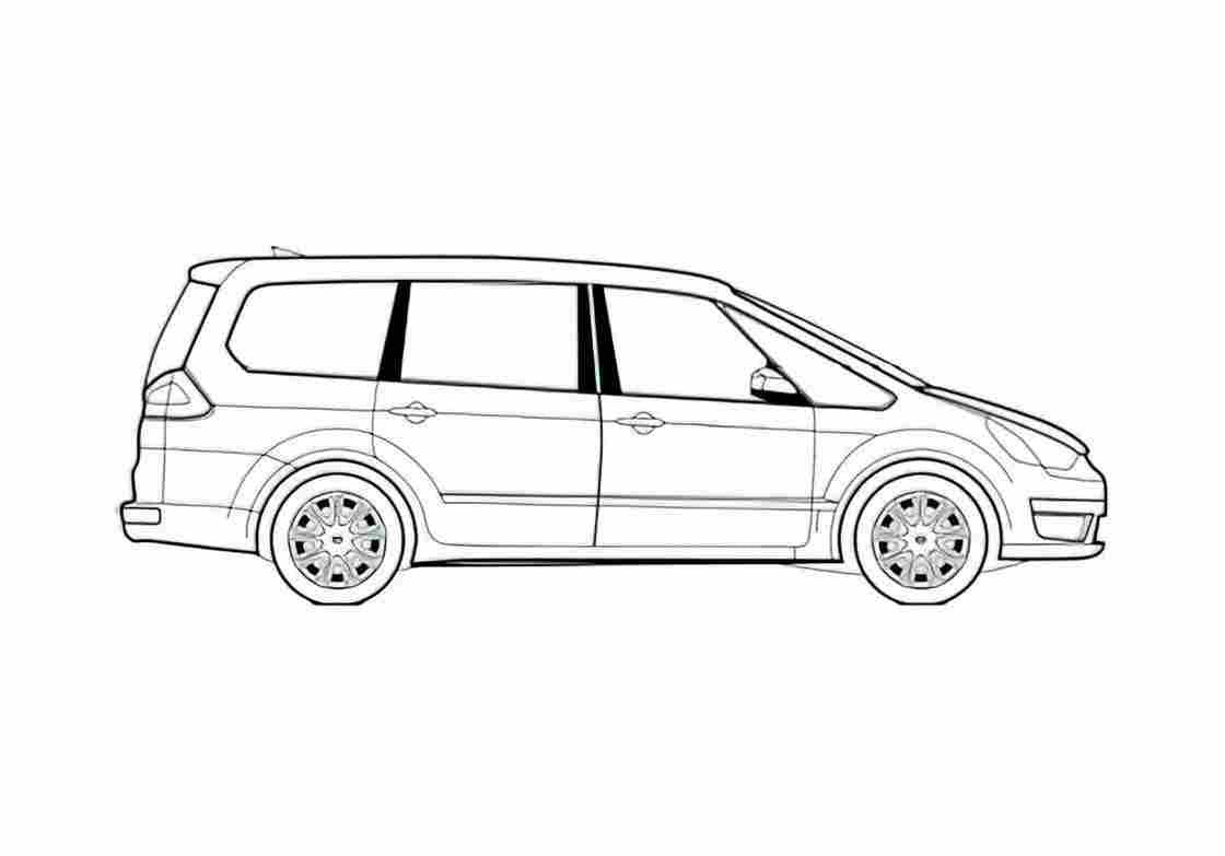 Blueprint Ford Galaxy Minivan 2008 A4 Photo Print