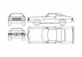 Blueprint Ford Gran Torino Coupe 1976 A4 Photo Print