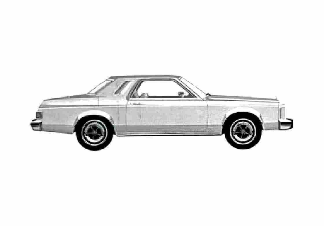 Blueprint Ford Granada 2 door Sedan 1980 A4 Photo Print