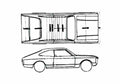Blueprint Ford Granada Coupe 1972 A4 Photo Print