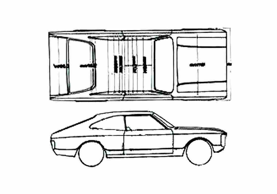 Blueprint Ford Granada Coupe 1972 A4 Photo Print