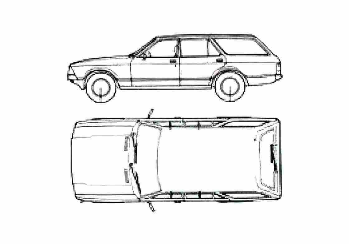 Blueprint Ford Granada Estate Mk II Wagon 1979 A4 Photo Print