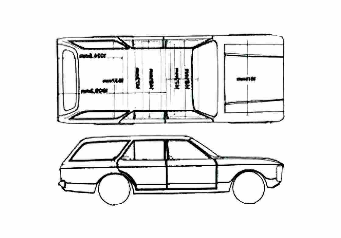 Blueprint Ford Granada Estate Wagon 1972 A4 Photo Print
