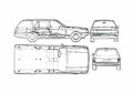 Blueprint Ford Granada Estate Wagon 1982 A4 Photo Print