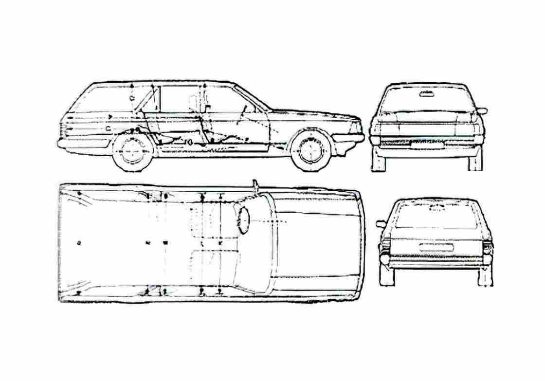 Blueprint Ford Granada Estate Wagon 1982 A4 Photo Print