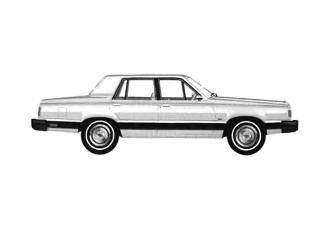 Blueprint Ford Granada GLX Sedan 1981 A4 Photo Print