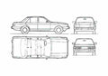 Blueprint Ford Granada Ghia Sedan 1982 A4 Photo Print