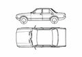 Blueprint Ford Granada Mk II Sedan 1979 A4 Photo Print