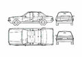 Blueprint Ford Granada Mk II Sedan 1980 A4 Photo Print
