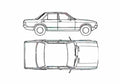 Blueprint Ford Granada Mk II Sedan 1981 A4 Photo Print