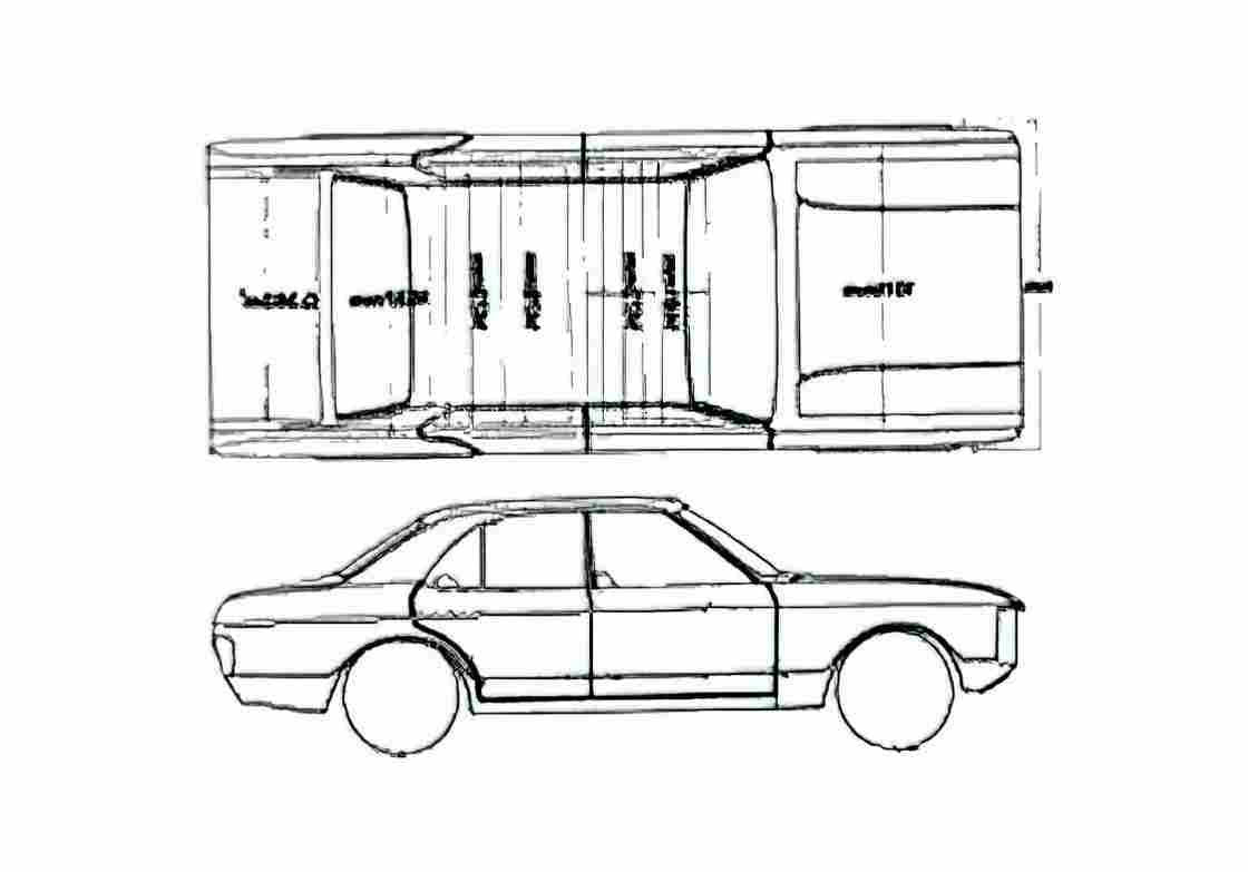 Blueprint Ford Granada Sedan 1972 A4 Photo Print