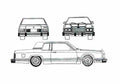 Blueprint Ford Granda Coupe 1981 A4 Photo Print