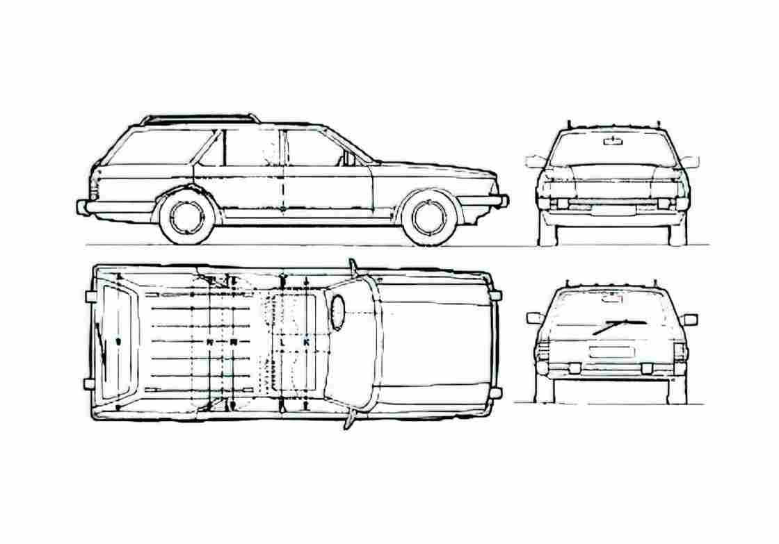 Blueprint Ford Granda Ghia Estate Wagon 1982 A4 Photo Print