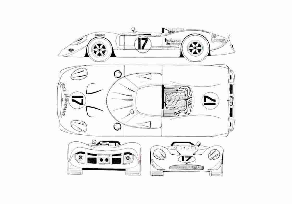 Blueprint Ford Honker II Can Am Cabriolet 1967 A4 Photo Print