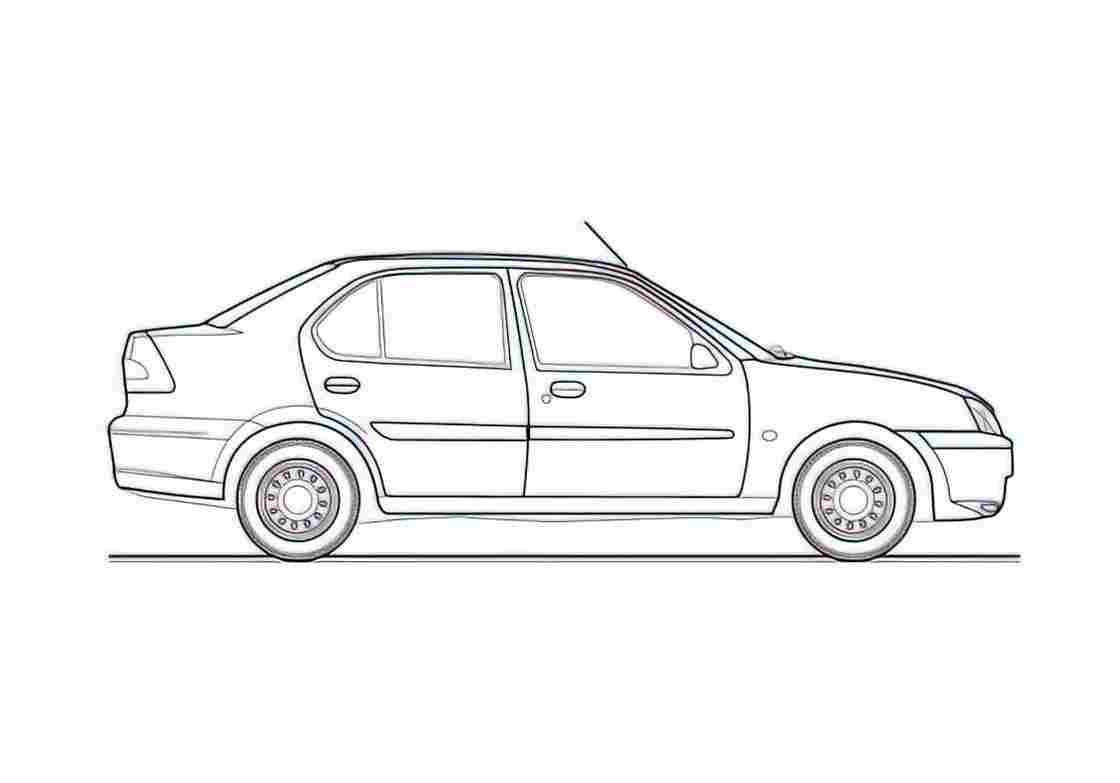 Blueprint Ford Ikon NTX Sedan 2003 A4 Photo Print