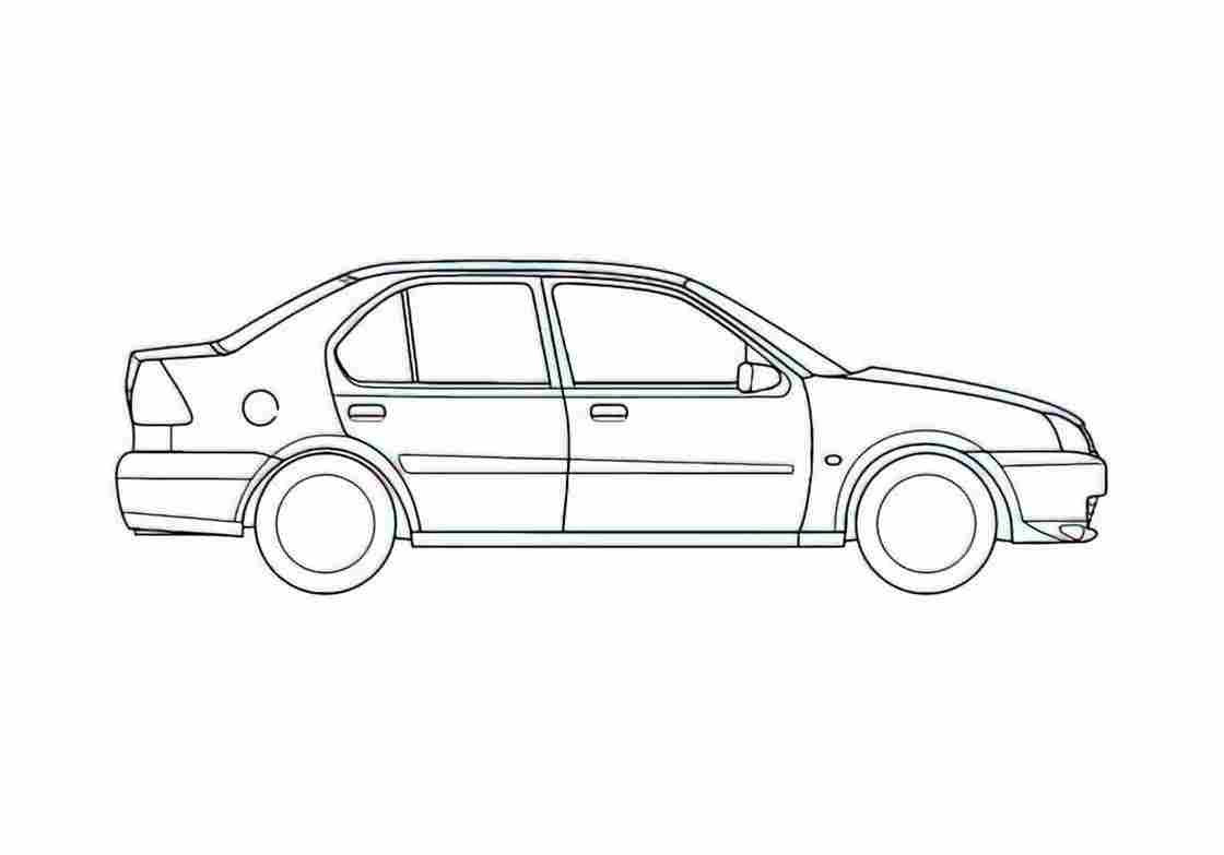 Blueprint Ford Ikon Sedan 2007 A4 Photo Print