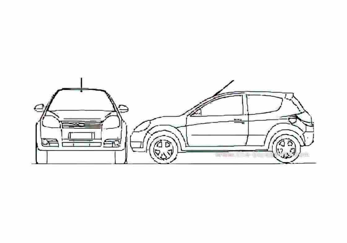 Blueprint Ford Ka Brazil) Hatchback 2011 A4 Photo Print