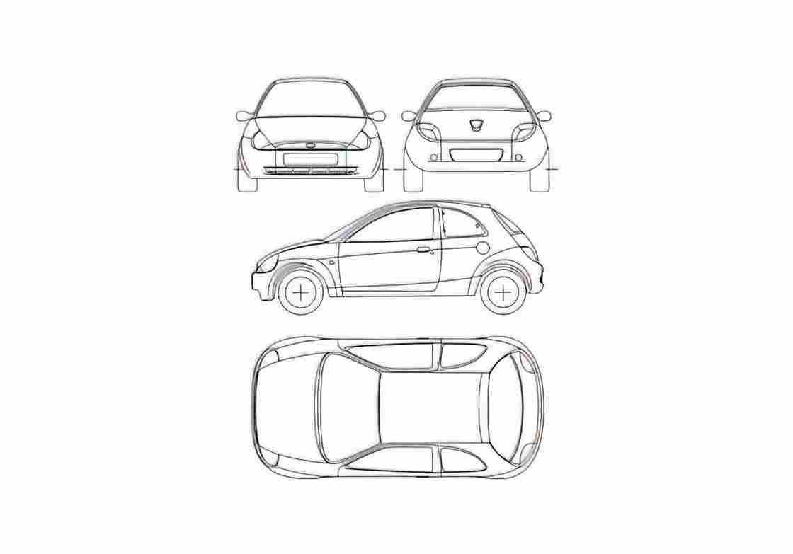 Blueprint Ford Ka Hatchback 1996 A4 Photo Print