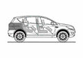 Blueprint Ford Kuga 20 TDCi Titanium SUV 2008 A4 Photo Print