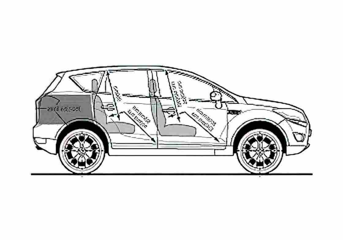 Blueprint Ford Kuga 20 TDCi Titanium SUV 2008 A4 Photo Print