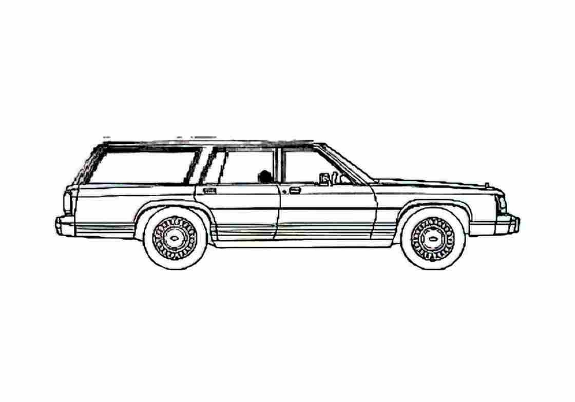 Blueprint Ford LTD Country Squire Wagon 1981 A4 Photo Print