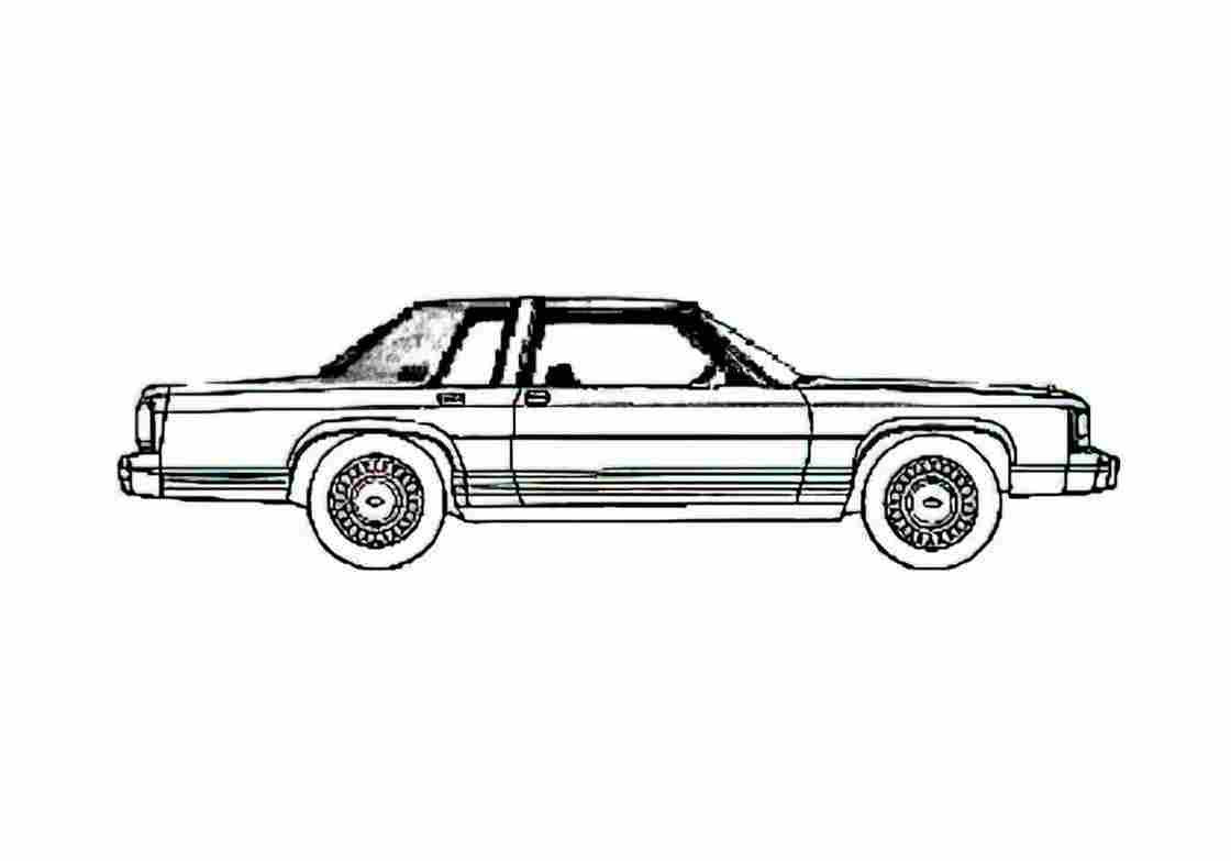 Blueprint Ford LTD Crown Victoria Coupe 1981 A4 Photo Print