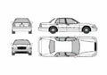 Blueprint Ford LTD Sedan 2001 A4 Photo Print