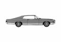 Blueprint Ford LTD XL Fastback Coupe 1968 A4 Photo Print