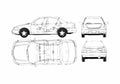 Blueprint Ford Laser Sedan 1998 A4 Photo Print