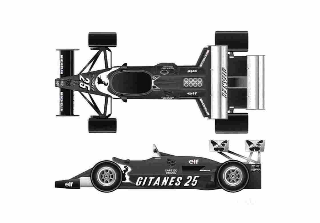 Blueprint Ford Ligier JS21 F1 GP OW 1983 A4 Photo Print