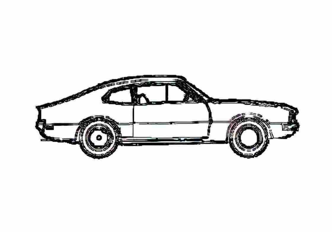 Blueprint Ford Maverick Grabber Coupe 1970 A4 Photo Print