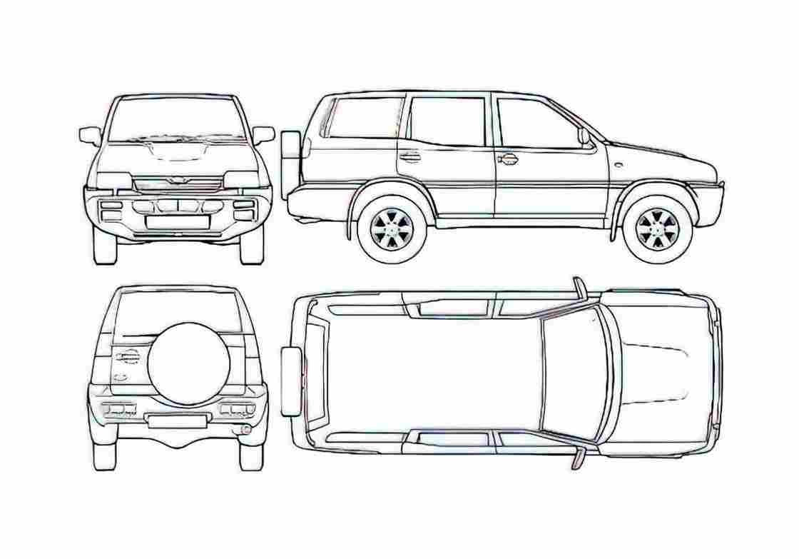Blueprint Ford Maverick LWB SUV 1995 A4 Photo Print