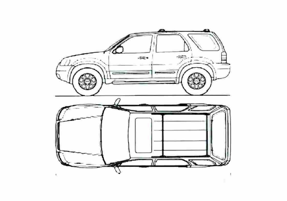 Blueprint Ford Maverick SUV 2006 A4 Photo Print