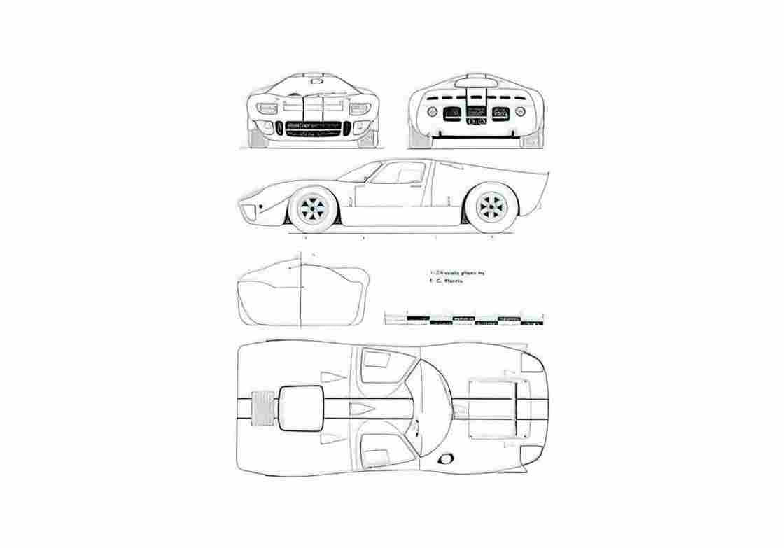 Blueprint Ford Mirage Coupe 1967 A4 Photo Print