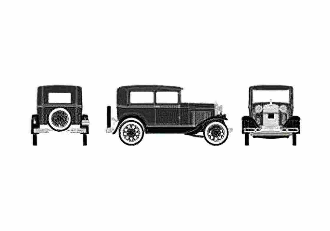 Blueprint Ford Model A Sedan 1928 A4 Photo Print