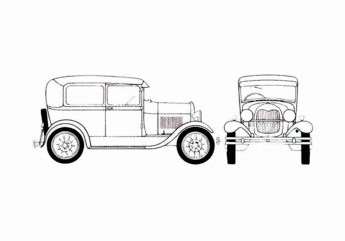Blueprint Ford Model A Wagon 1928 A4 Photo Print