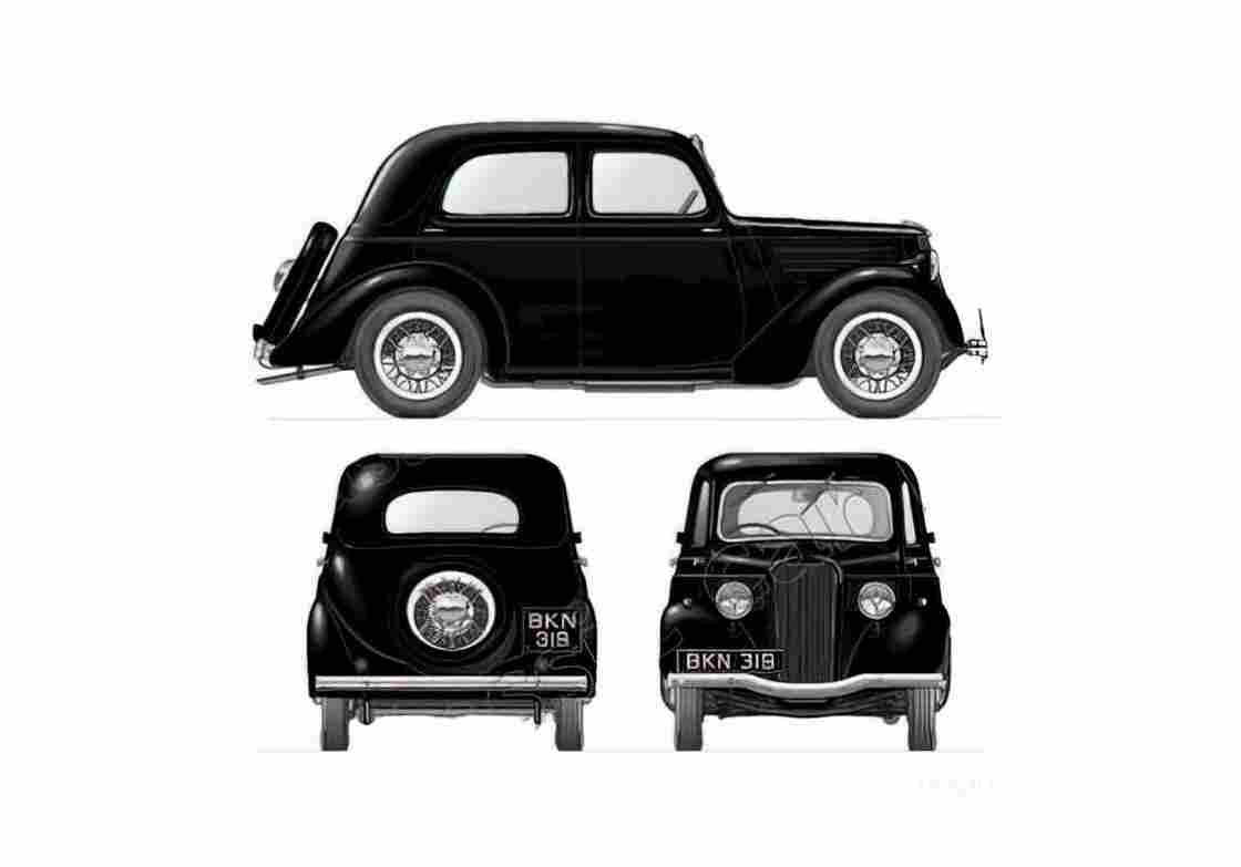 Blueprint Ford Model C Sedan 1934 A4 Photo Print