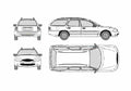 Blueprint Ford Mondeo Estate Wagon 1996 A4 Photo Print