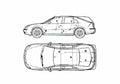 Blueprint Ford Mondeo Hatchback 2000 A4 Photo Print