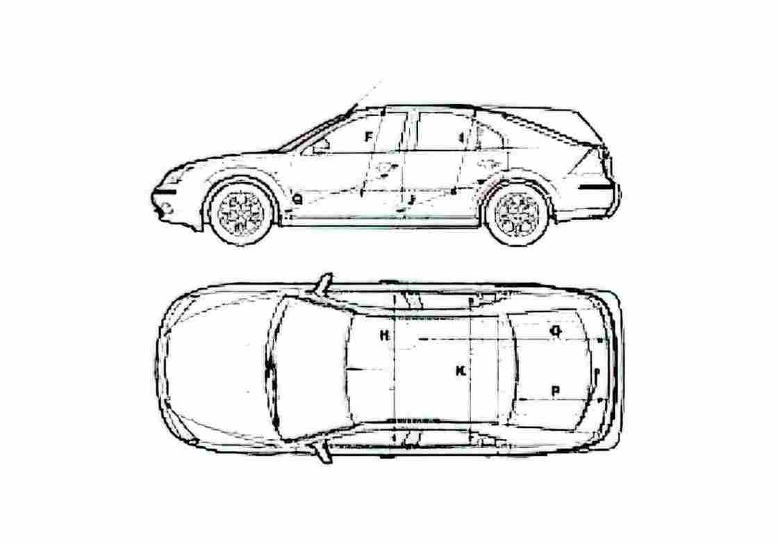 Blueprint Ford Mondeo Hatchback 2000 A4 Photo Print